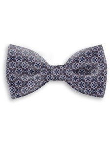 Black and Gray Floral Sartorial Silk Bow Tie | Bow Ties Collection | Sam's Tailoring Fine Men Clothing