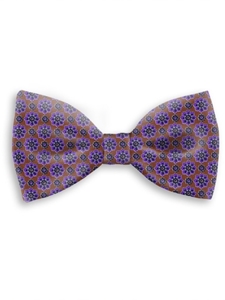 Violet, Black on Brown Floral Sartorial Silk Bow Tie | Bow Ties Collection | Sam's Tailoring Fine Men Clothing