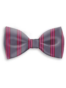 Gray, Pink & Black Sartorial Handmade Silk Bow Tie | Bow Ties Collection | Sam's Tailoring Fine Men Clothing