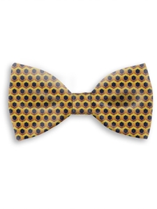 Yellow With Black Sartorial Handmade Silk Bow Tie | Bow Ties Collection | Sam's Tailoring Fine Men Clothing