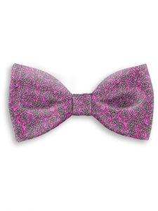 Gray and Pink Sartorial Handmade Silk Bow Tie | Bow Ties Collection | Sam's Tailoring Fine Men Clothing