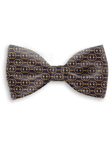 Navy and Orange Sartorial Handmade Silk Bow Tie | Bow Ties Collection | Sam's Tailoring Fine Men Clothing