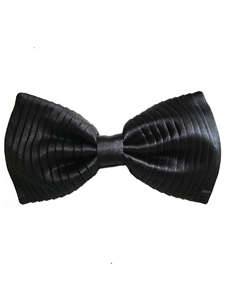 Black Vertical Pleats Sartorial Silk Bow Tie | Bow Ties Collection | Sam's Tailoring Fine Men Clothing