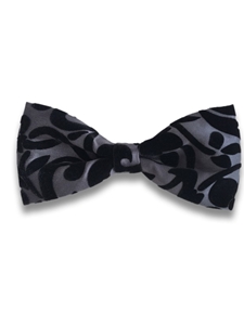 Black and Grey Silk and Fine Velvet Bow Tie | Bow Ties Collection | Sam's Tailoring Fine Men Clothing