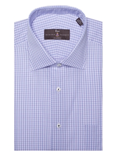 Blue and Sky Check Estate Sutter Classic Dress Shirt | Dress Shirts Collection | Sam's Tailoring Fine Men Clothing