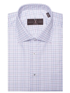 Blue, White & Lavender Plaid Sutter Classic Dress Shirt | Dress Shirts Collection | Sam's Tailoring Fine Men Clothing