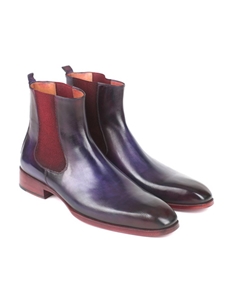 Purple & Navy Chelsea Fine Men's Boot | Fine Men Spring Boots | Sam's Tailoring Fine Men Clothing