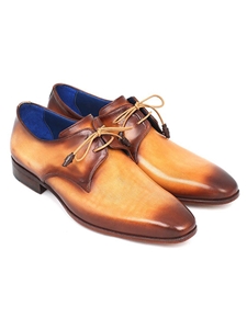 Brown & Camel Hand Painted Derby Shoe| Fine Men Derby Shoes | Sam's Tailoring Fine Men Clothing