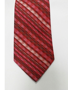 Red, Grey, Black & Cream Stripes Silk Tie | Jane Barnes Silk Ties | Sam's Tailoring Fine Men's Clothing