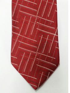 Red, White and Black Pattern Silk Tie | Jane Barnes Silk Ties | Sam's Tailoring Fine Men's Clothing