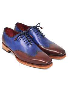 Blue & Brown Goodyear Welted Wingtip Oxford | Men's Oxford Shoes Collection | Sam's Tailoring Fine Men Clothing