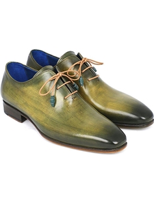 Green Handpainted Plain Toe Wholecut Oxford | Men's Oxford Shoes Collection | Sam's Tailoring Fine Men Clothing