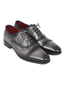 Black & Gray Captoe Fine Men's Oxford | Men's Oxford Shoes Collection | Sam's Tailoring Fine Men Clothing