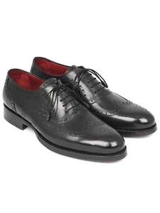 Black Goodyear Welted Wingtip Men Oxford | Men's Oxford Shoes Collection | Sam's Tailoring Fine Men Clothing