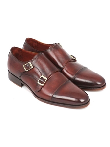 Brown Cap-Toe Double Monkstraps Shoe | Handmade Monk Straps Shoes | Sam's Tailoring Fine Men Clothing