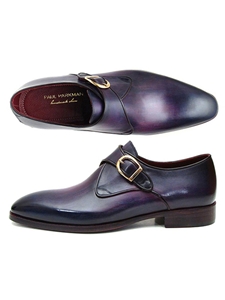 Purple Leather Single Monkstraps Men's Shoe | Handmade Monk Straps Shoes | Sam's Tailoring Fine Men Clothing