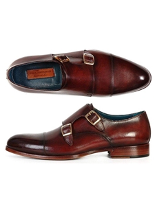 Dark Brown Cap-Toe Double Monkstraps Shoe | Handmade Monk Straps Shoes | Sam's Tailoring Fine Men Clothing