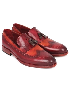 Bordeaux & Tobacco Kiltie Tassel Loafer | handmade Men Loafers | Sam's Tailoring Fine Men's Clothing