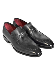 Gray & Black Calfskin Men's Loafer | handmade Men Loafers | Sam's Tailoring Fine Men's Clothing