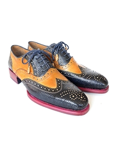 Genuine Iguana & Leather Wingtip Men's Oxford | Hand Made Exotic Skins Shoes | Sam's Tailoring Fine Men Clothing