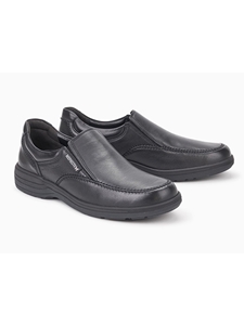 Black Smooth Leather Flat Heel Men's Moccasin | Mephisto Loafers Collection | Sam's Tailoring Fine Men Clothing