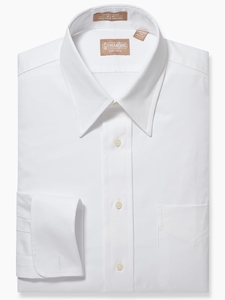 White Medium Spread Collar French Cuff Dress Shirt | Dress Shirts Collection | Sam's Tailoring Fine Men Clothing
