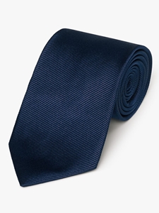 Navy Diagonal Woven Twill Silk Tie | Fine Ties Collection | Sam's Tailoring Fine Men Clothing