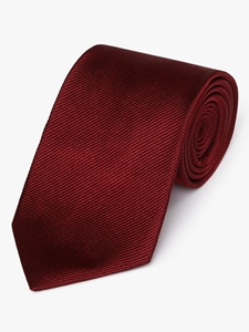 Burgundy Diagonal Woven Twill Silk Tie | Fine Ties Collection | Sam's Tailoring Fine Men Clothing