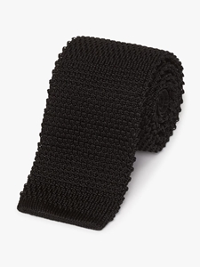 Black Men's Classic Silk Knit Tie | Fine Ties Collection | Sam's Tailoring Fine Men Clothing