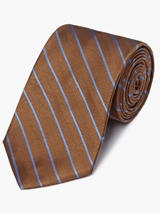 Brown Herringbone Stripe Pattern Silk Tie | Fine Ties Collection | Sam's Tailoring Fine Men Clothing
