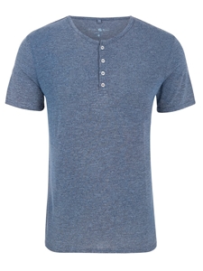 Navy Triblend Short Sleeve Men's Henley | Polos Collection |Sam's Tailoring Fine Men's Clothing