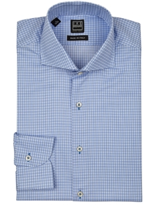 Blue Check MAR CHK Men's Dress Shirt | IKE Behar Dress Shirts | Sam's Tailoring Fine Men's Clothing
