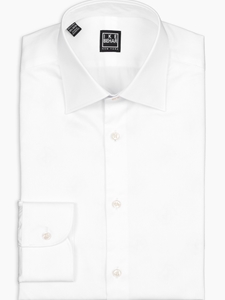 Classic White Twill Men's Marcus Dress Shirt | IKE Behar Dress Shirts | Sam's Tailoring Fine Men's Clothing