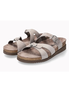 Grey Metallic Leather Buckle Fastener Sandal | Women's Classic Sandals | Sams Tailoring