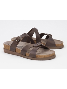 Dark Brown Smooth Leather Buckle Fastener Sandal | Women's Classic Sandals | Sams Tailoring