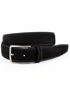 Black Italian Nubuck Calfskin Men's Belt | Torino Leather Belts | Sam's Tailoring Fine Men Clothing