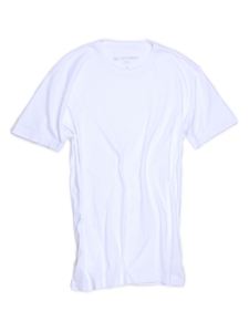 White Crew Neck Short Sleeves Cotton t-shirt | Georg Roth Crew Neck T-shirts | Sam's Tailoring Fine Men Clothing