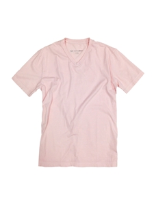 Pink V-Neck Pima Cotton Short Sleeves T-shirt | Georg Roth V-Neck T-shirts | Sam's Tailoring Fine Men Clothing