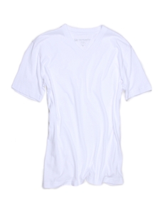 White Pima Cotton Short Sleeves V-Neck T-shirt | Georg Roth V-Neck T-shirts | Sam's Tailoring Fine Men Clothing