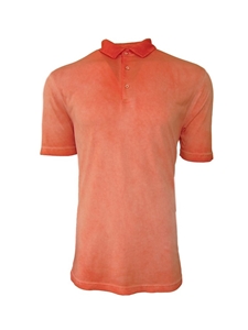 Orange Luxe Pima Short Sleeves Mens Polo | Georg Roth Los Angeles Polos | Sam's Tailoring Fine Men Clothing