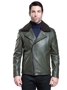 Green Atlantic City Men's Leather Jacket | Aston Leather Jackets Collection | Sam's Tailoring Fine Men Clothing