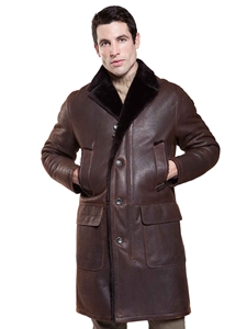 Rugged Cocoa Ashland Men's Shearling Jacket | Aston Leather Shearling Collection | Sam's Tailoring Fine Men Clothing