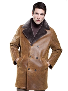 Rugged Whiskey Carson Men's Shearling Coat | Aston Leather Shearling Collection | Sam's Tailoring Fine Men Clothing