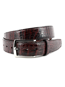 Black Cherry South American Caiman Belt | Torino Leather Belts | Sam's Tailoring Fine Men Clothing