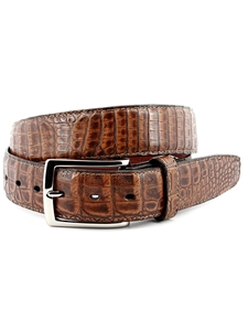 Antique Pecan South American Caiman Belt | Torino Leather Belts | Sam's Tailoring Fine Men Clothing
