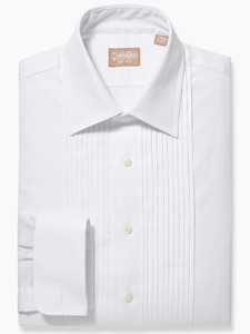 White Ten Pleat Fine Tuxedo Shirt | Gitman Formal Wear | Sam's Tailoring Fine Men Clothing