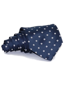 Navy With White Sartorial Woven Silk Necktie | Italo Ferretti Ties | Sam's Tailoring Fine Men Clothing