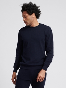Navy Cotton Cashmere Men's Sweatshirt | Naadam Cashmere Hoodie & Sweatshirts | Sam's Tailoring Fine Men's Clothing