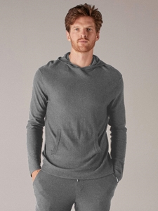 Gray Axis Silk Cashmere Men's Hoodie | Naadam Cashmere Hoodie & Sweatshirts | Sam's Tailoring Fine Men's Clothing