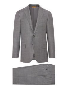 Grey Birdseye Windowpane 150's Tasmanian Suit | Hickey Freeman Suit Collection | Sam's Tailoring Fine Men Clothing